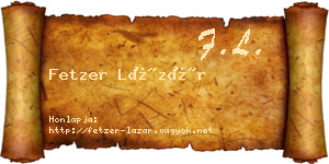 Fetzer Lázár névjegykártya